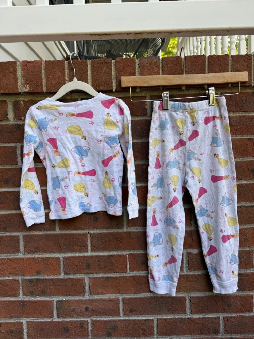 Vintage 90s Y2K Disney Princess Long Sleeve Pants Pajamas Size 4T Cotton